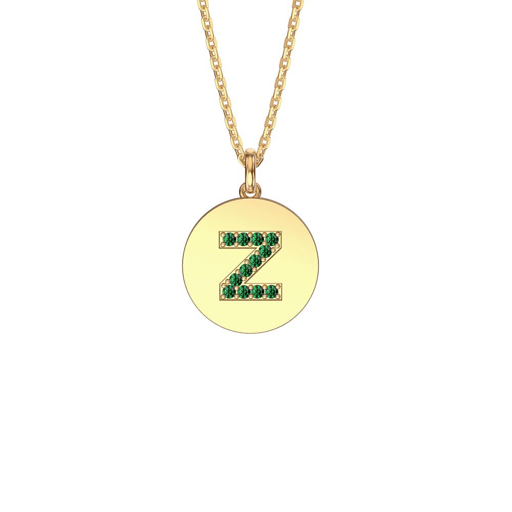 Charmisma Emerald Pave 18K Gold Vemeil Alphabet Pendant Z
