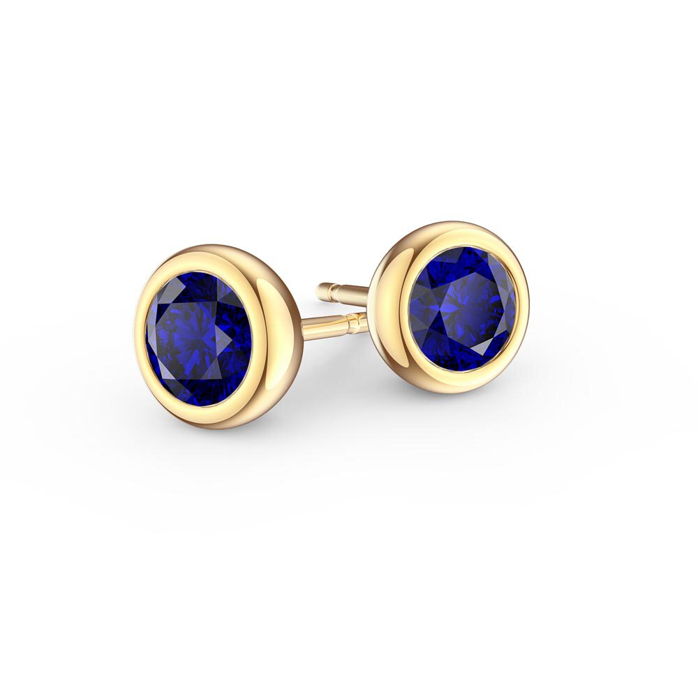 Infinity Sapphire 18K Gold Vermeil Stud Earrings