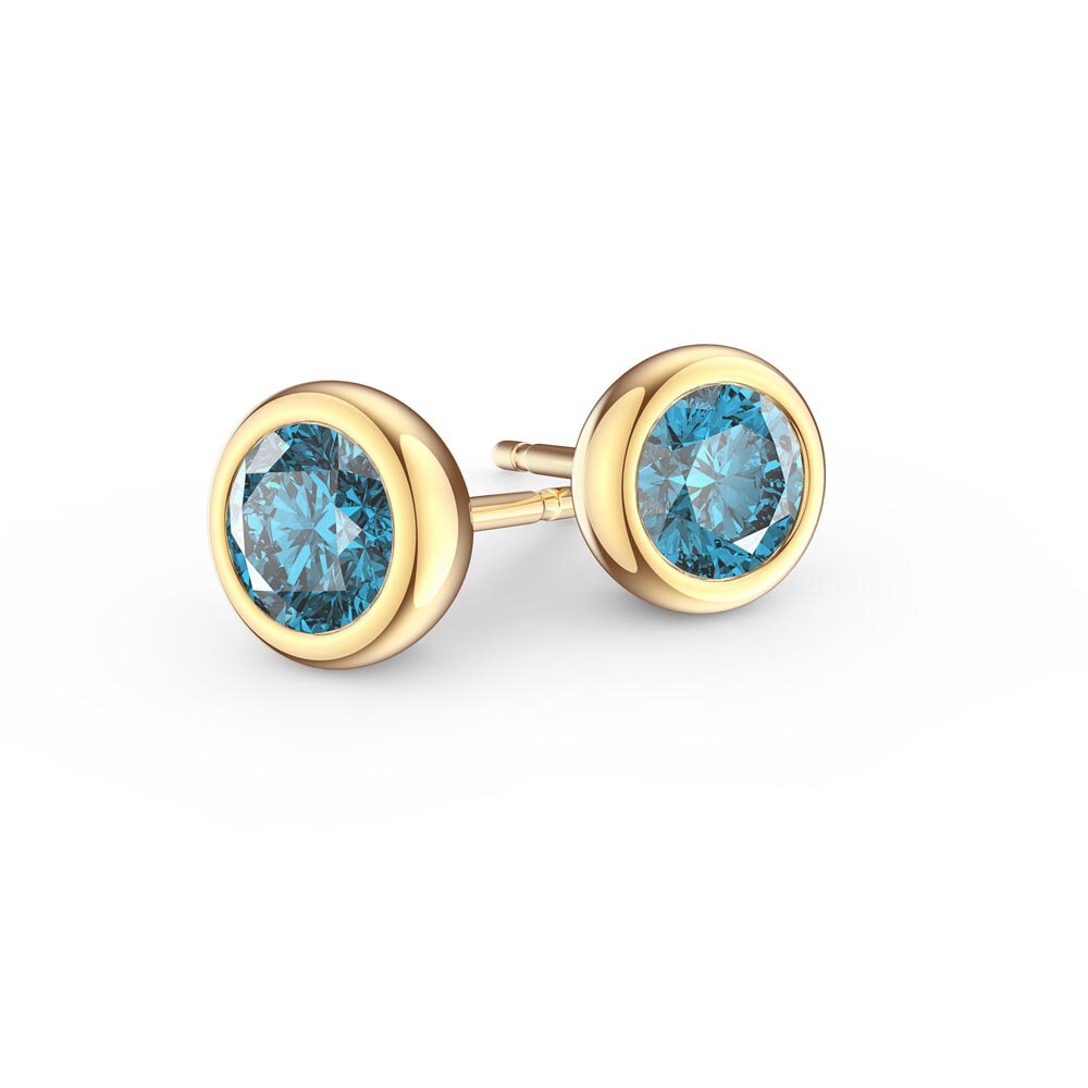 Infinity Blue Topaz 18K Gold Vermeil Stud Earrings