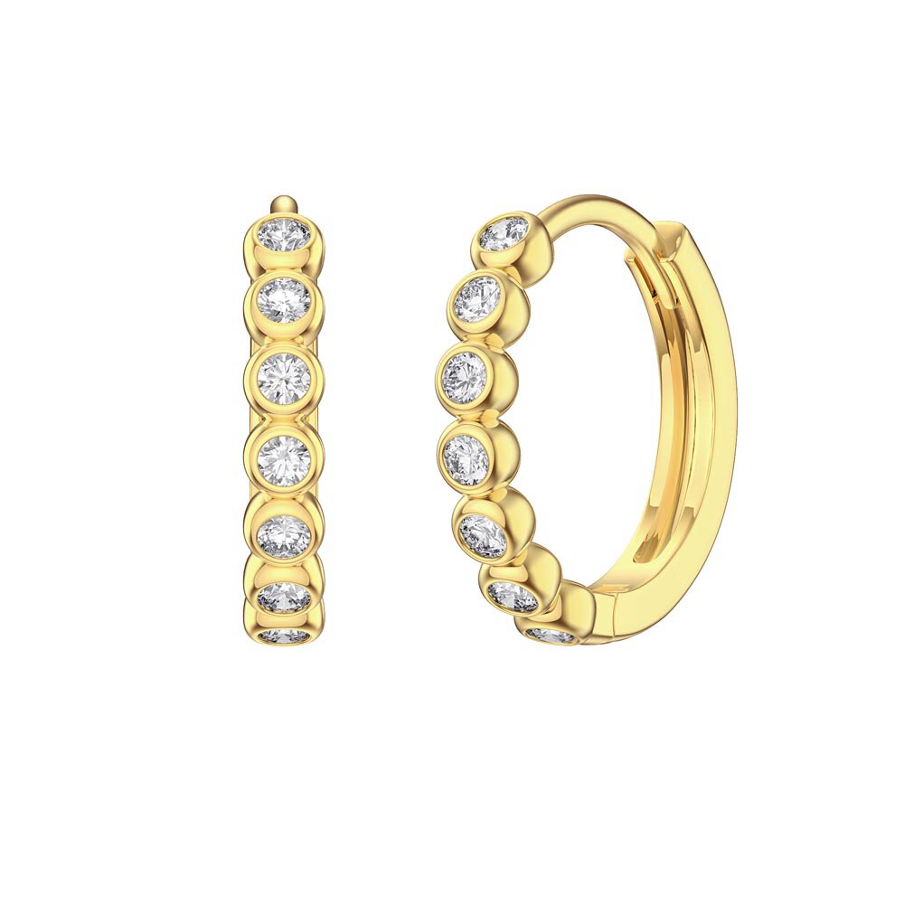 Infinity White Sapphire 10K Gold Hoop Earrings Small
