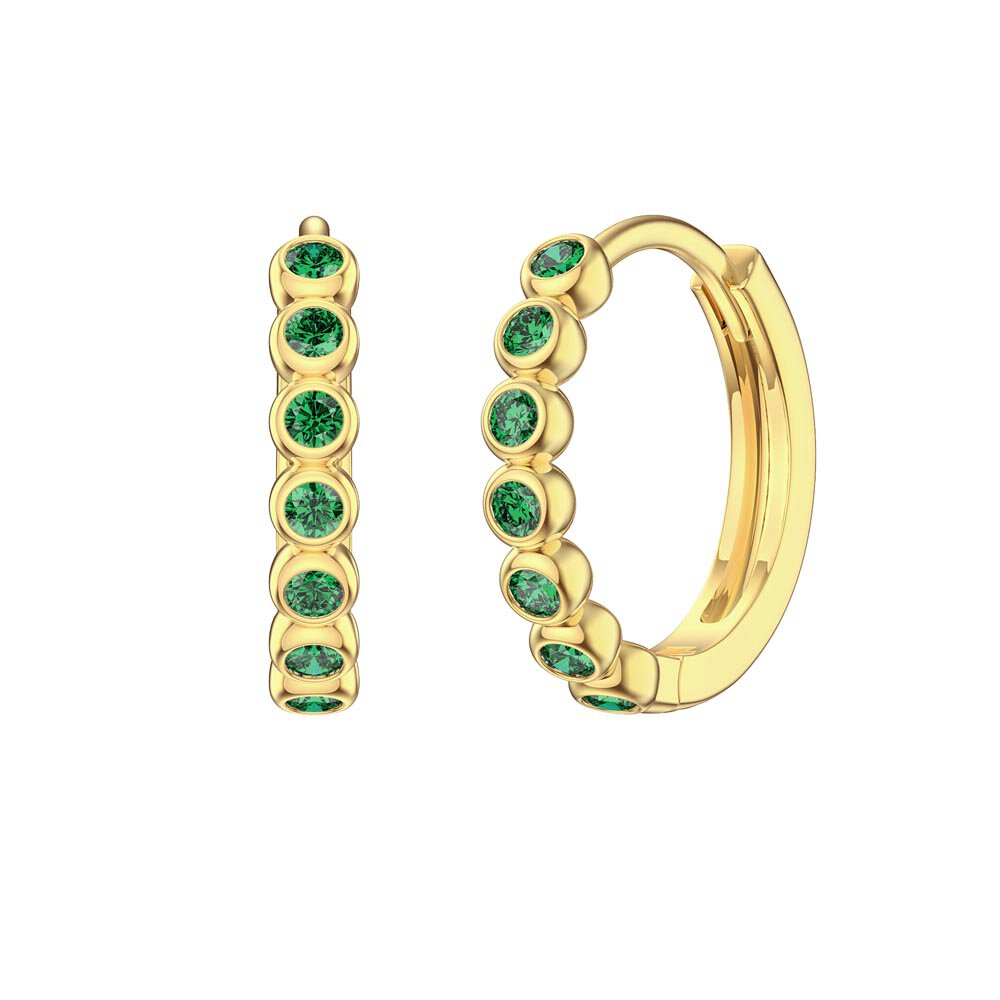 Infinity Emerald 10K Gold Hoop Earrings Small