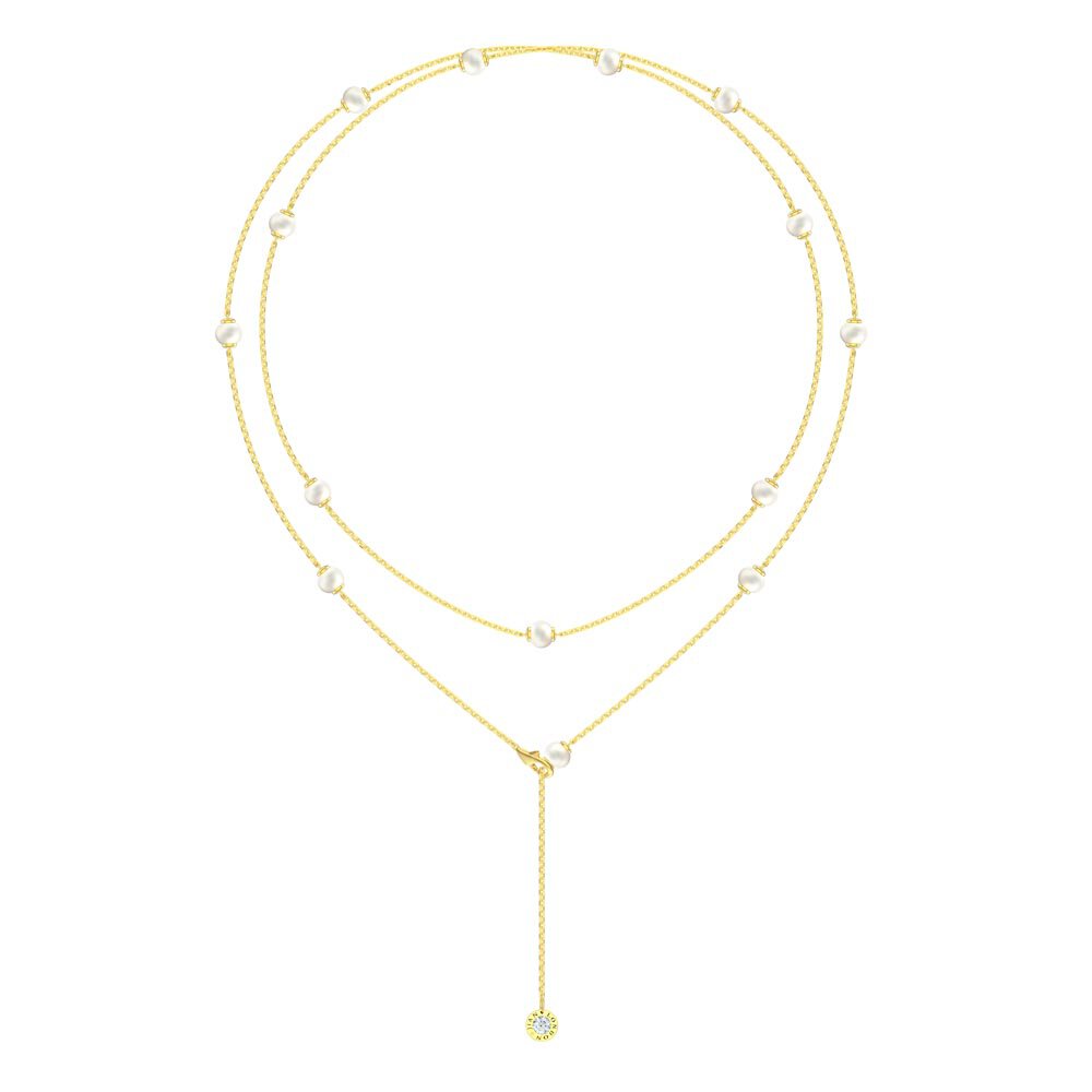 Akoya Pearl By the Yard 10K Gold Necklace 36inch #2