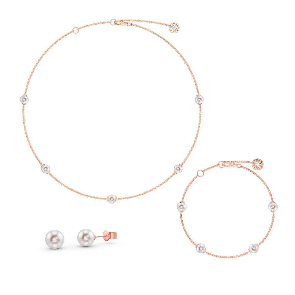 Pearl By the Yard 18K Rose Gold Vermeil Jewelry Set