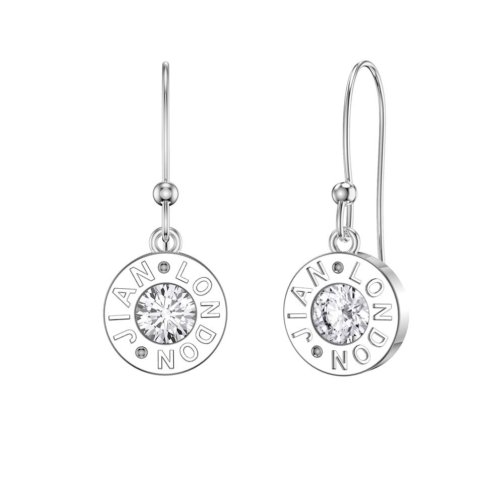 Charisma Moissanite Platinum plated Silver Dainty Drop Earrings