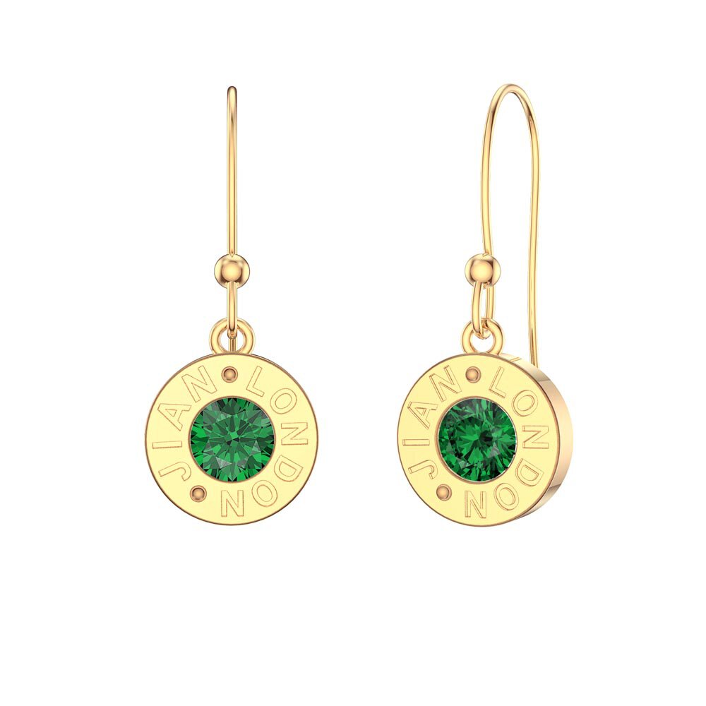Charmisma Emerald 18K Gold Vermeil Dainty Drop Earrings