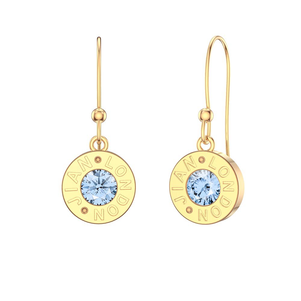 Charmisma Aquamarine 18K Gold Vermeil Dainty Drop Earrings