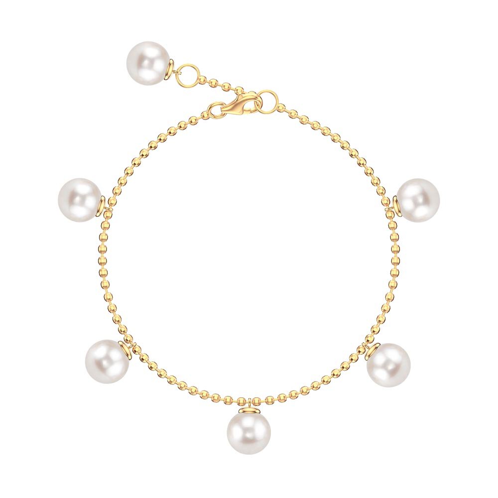 Venus Round Pearl 18K Gold Vermeil Drop Bracelet