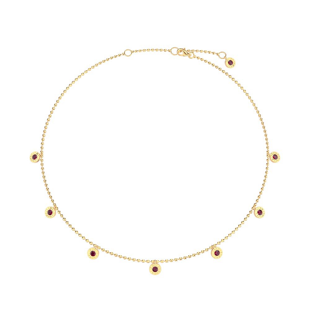 Charmisma Garnet 18K Gold Vermeil Drop Choker Necklace