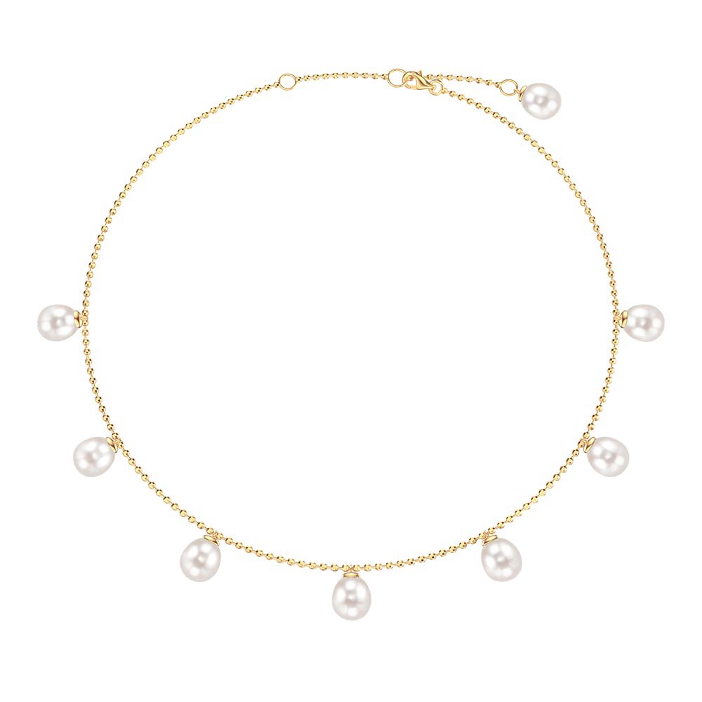 Venus Pearl 18K Gold Vermeil Drop Choker Necklace