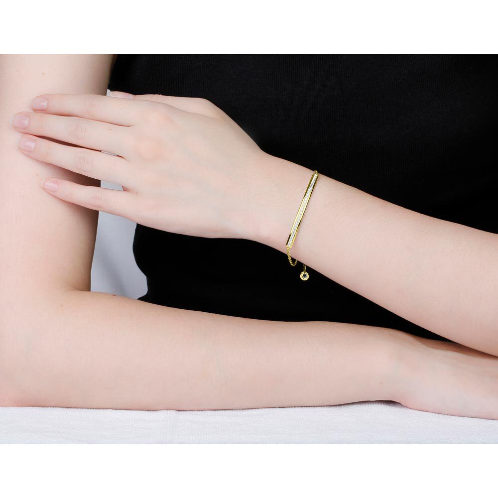 Unity White Sapphire 18K Gold Vermeil Line Bracelet #2