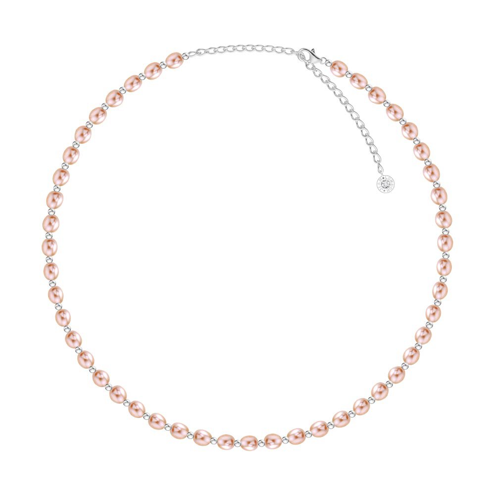 Venus Pink Pearl Platinum plated Silver Choker Necklace