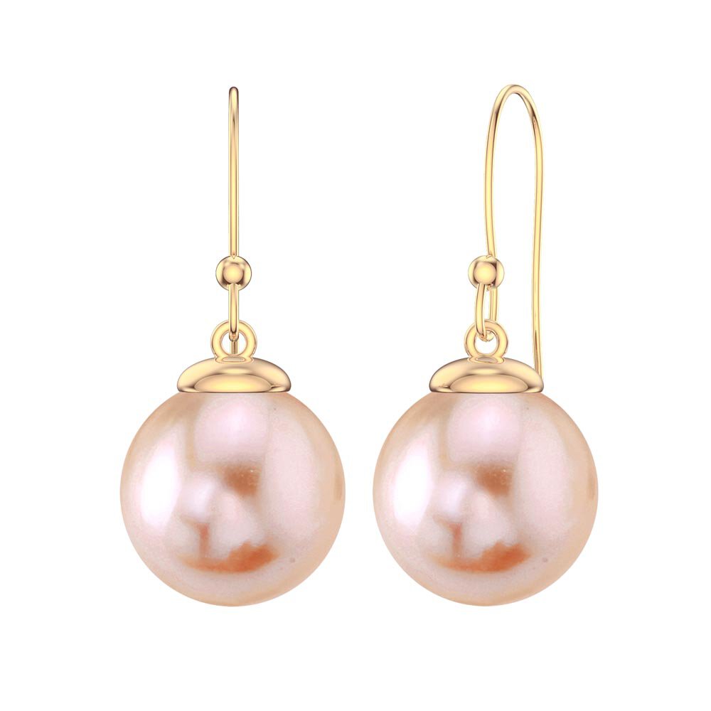 Venus Pink Pearl 18K Gold Vermeil Drop Earrings 7.5 to 8.0mm #1