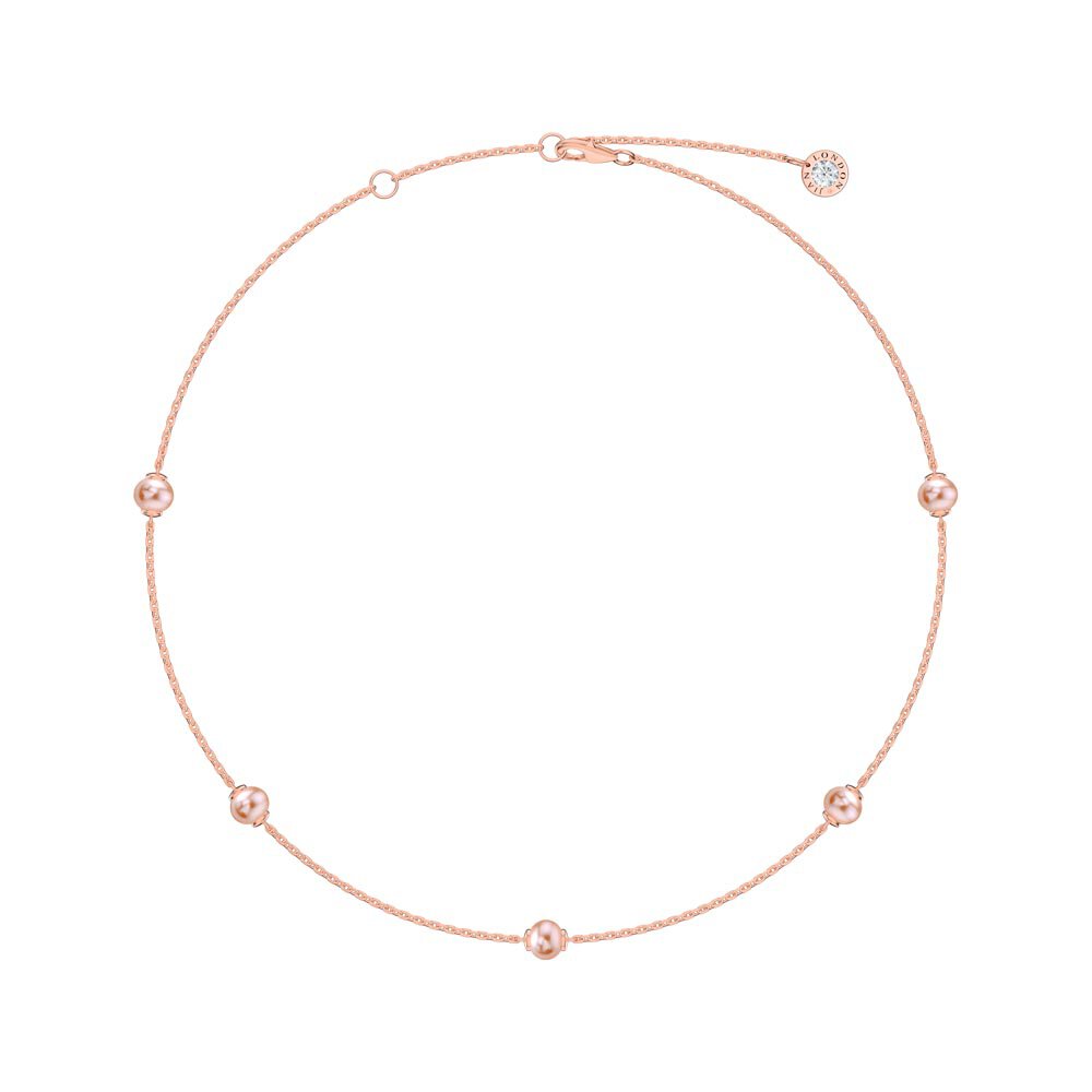 Pink Pearl By the Yard 18K Rose Gold Vermeil Choker Necklace