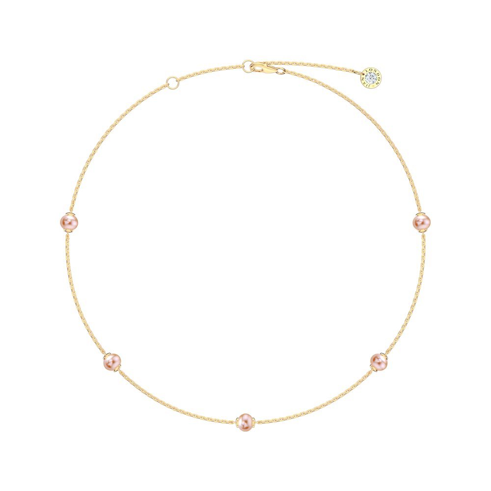 Pink Pearl By the Yard 18K Gold Vermeil Choker Necklace #1