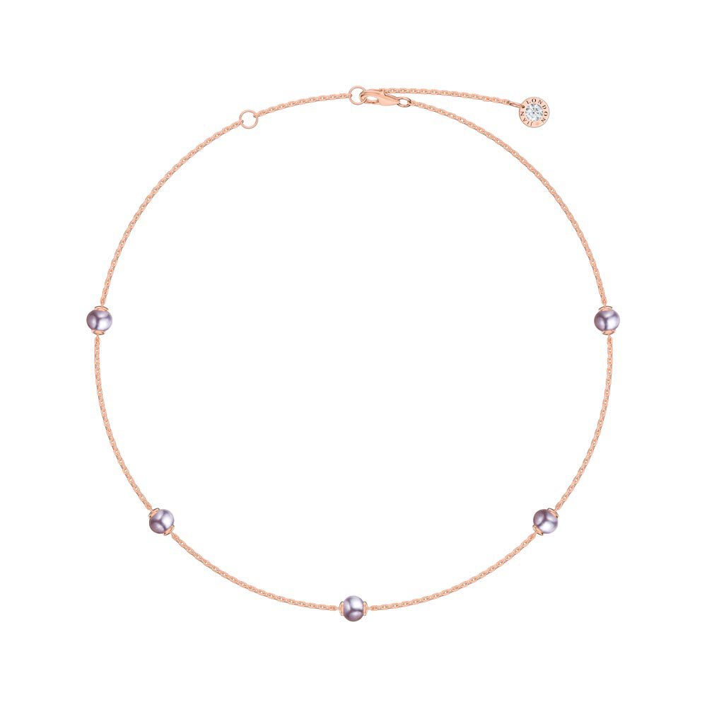 Lilac Pearl By the Yard 18K Rose Gold Vermeil Choker Necklace