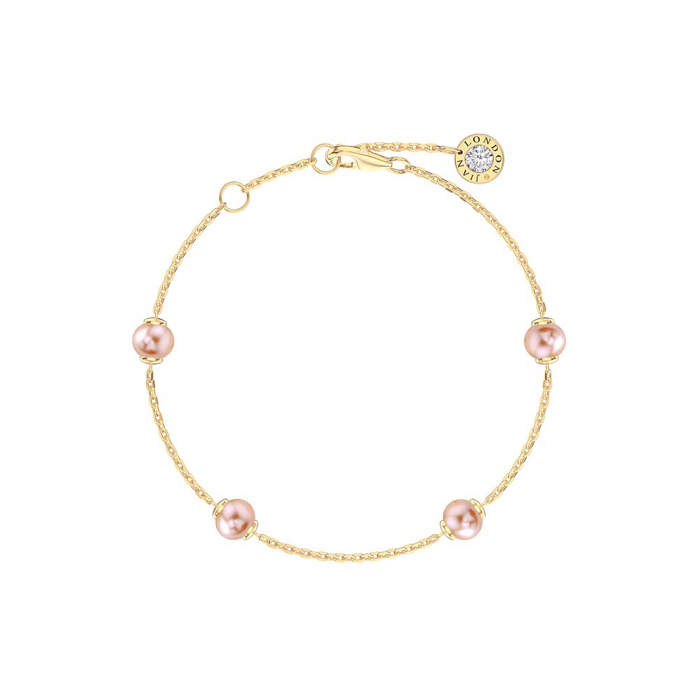Pink Pearl By the Yard 10K Yellow Gold Bracelet