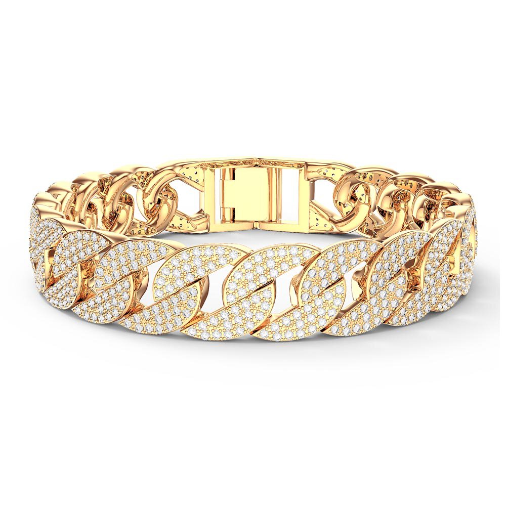 Infinity White Sapphire 18K Gold Vermeil Pave Link Bracelet