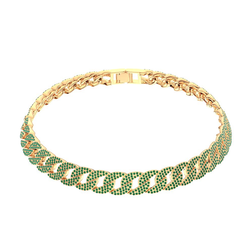 Infinity Emerald 18K Gold Vermeil Pave Link Choker Necklace