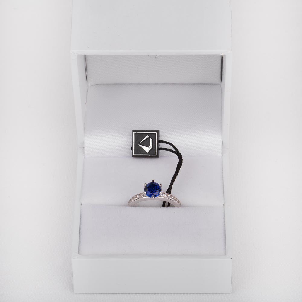 Unity 1ct Sapphire 18K White Gold Channel Proposal Ring #5