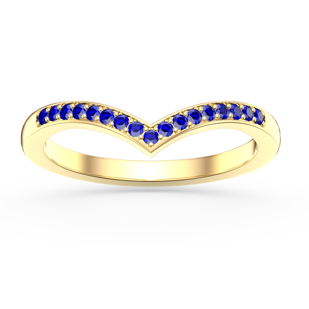 Unity Wishbone Sapphire 10K Gold Promise Ring