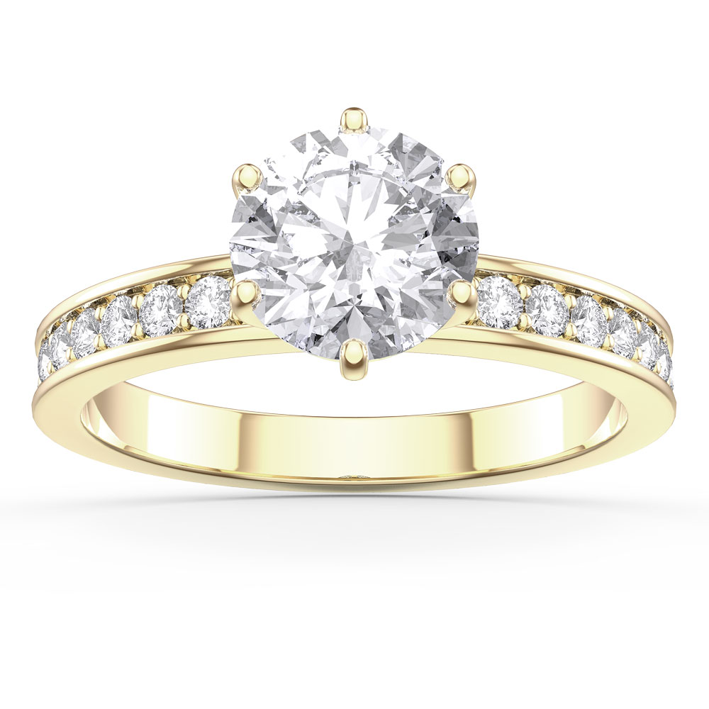 Unity 1ct Moissanite 10K Yellow Gold Channel Proposal Ring