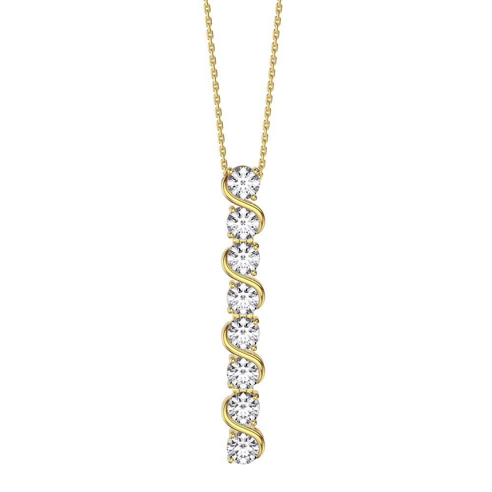 Infinity White Sapphire 18K Rose Gold Vermeil S Bar Pendant Necklace
