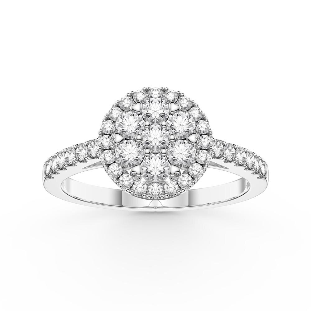 Stardust Lab Diamond Halo 10K White Gold Engagement Ring