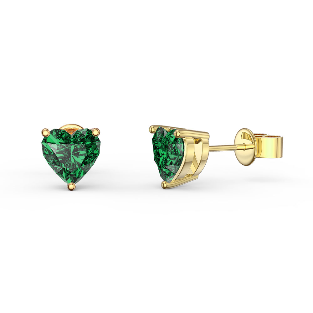 Details about  / 1ct Emerald Cut Classic Studs Yellow Stone 18K Yellow Gold Earrings Push back