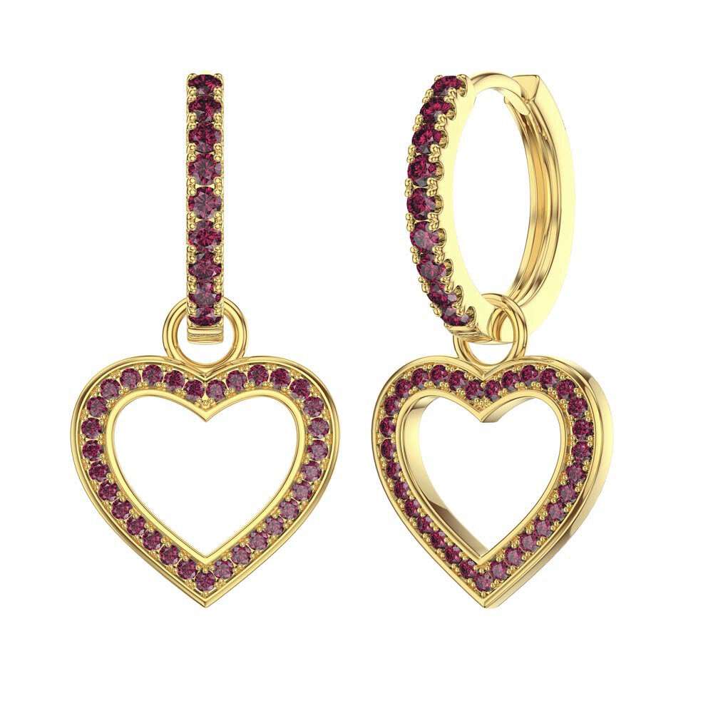 Ruby Heart 18K Gold Vermeil Interchangeable Earring Drops #5