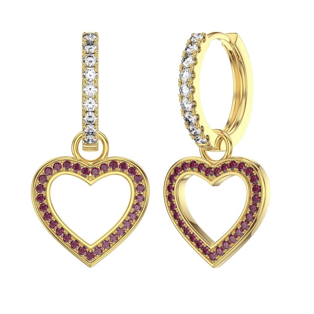 Ruby Heart 18K Gold Vermeil Interchangeable Earring Drops #4