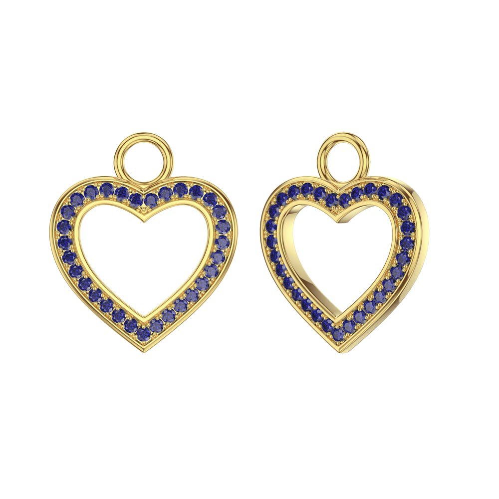 Sapphire Heart 18K Gold Vermeil Interchangeable Sapphire Hoop Drop Set #4