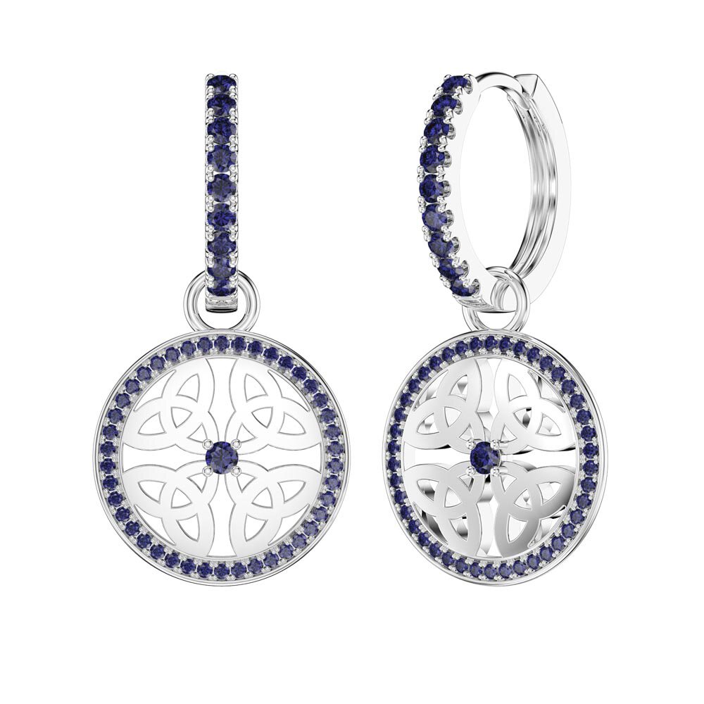Sapphire Trinity Platinum plated Silver Interchangeable Earring Drops #5