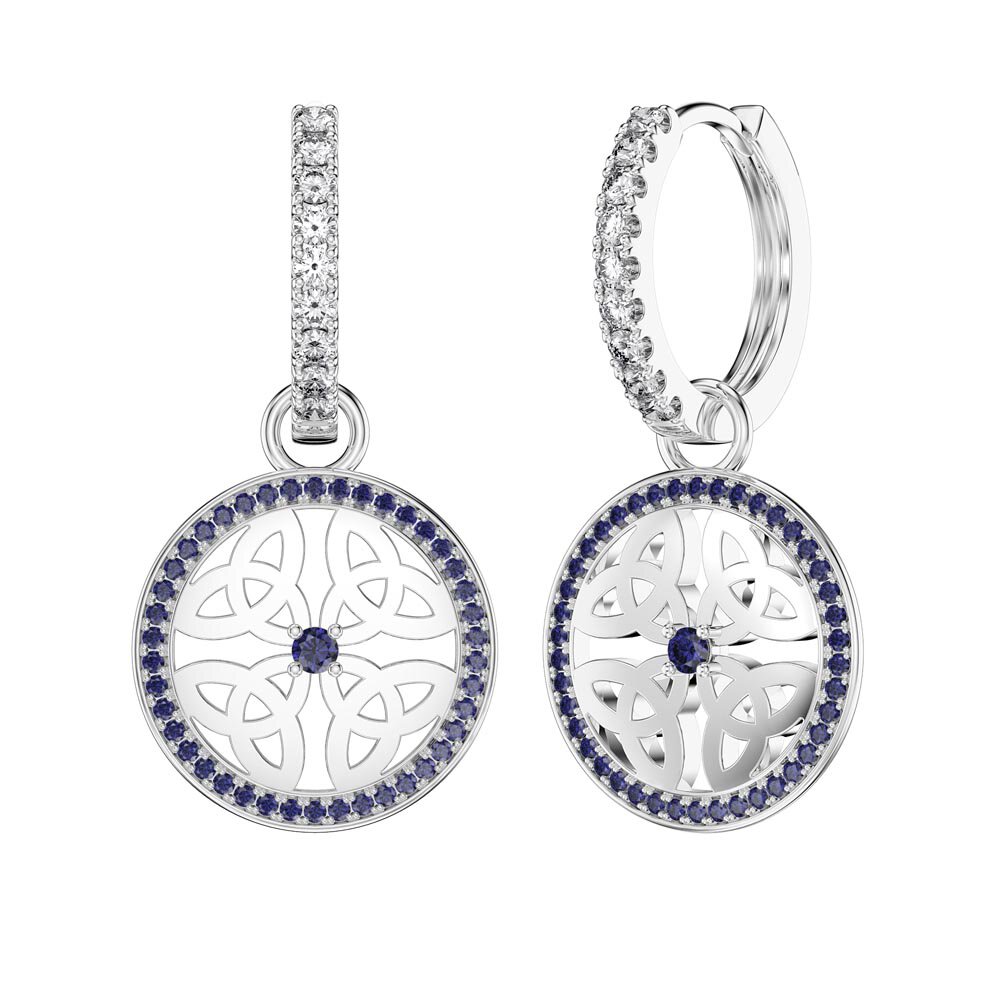 Sapphire Trinity Platinum plated Silver Interchangeable Earring Drops #4
