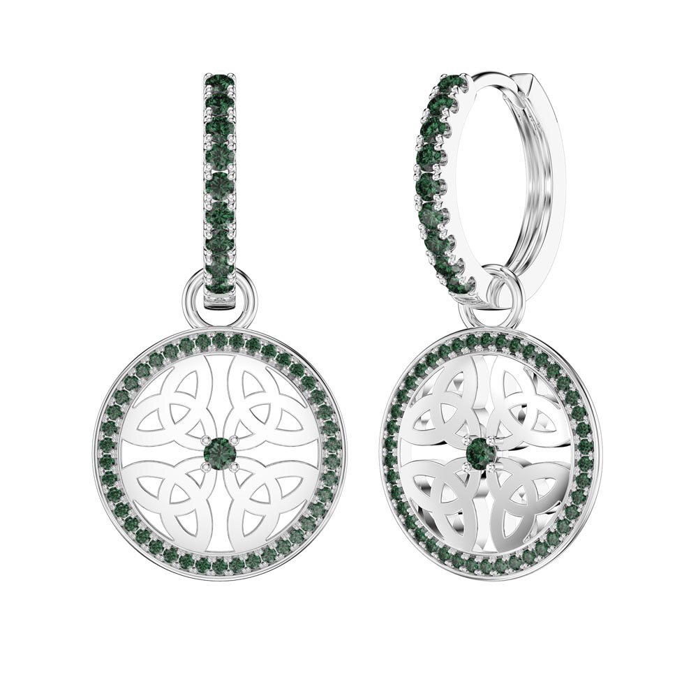 Emerald Trinity Platinum plated Silver Interchangeable Earring Drops #5