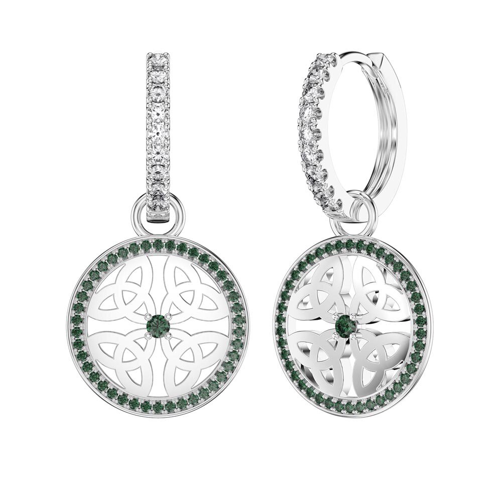 Emerald Trinity Platinum plated Silver Interchangeable Earring Drops #4