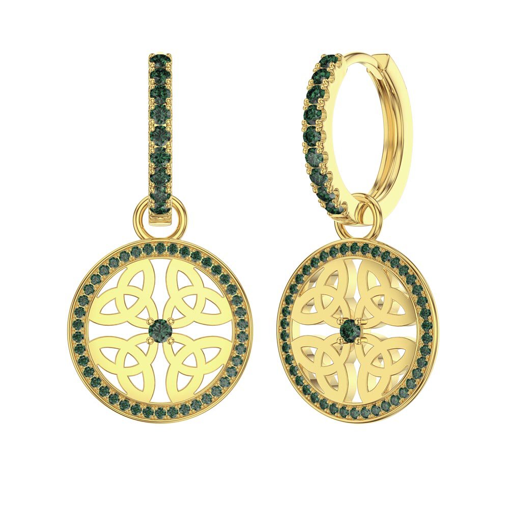 Emerald Trinity 18K Gold Vermeil Interchangeable Emerald Hoop Drop Set