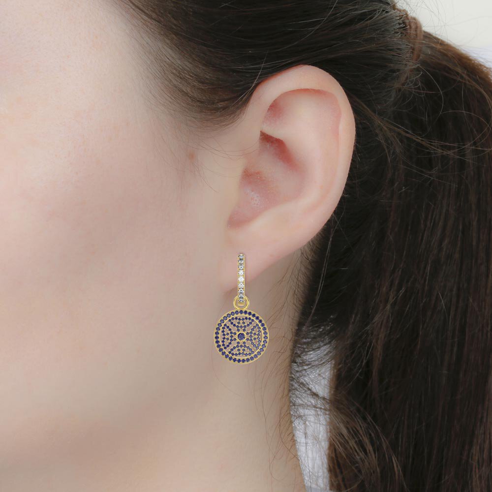 Sapphire Celtic Knot 18K Gold Vermeil Interchangeable Earring Drops #7