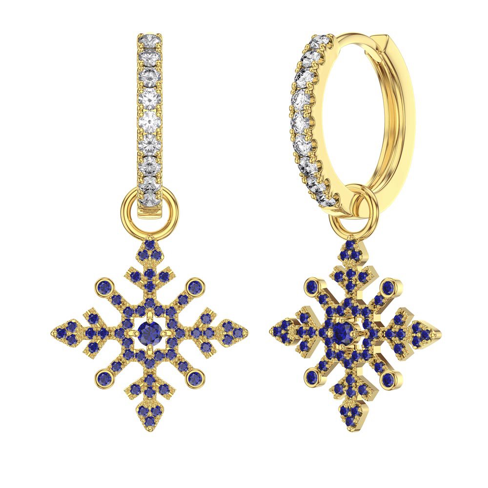 Sapphire Snowflake 18K Gold Vermeil Interchangeable Earring Drops #4