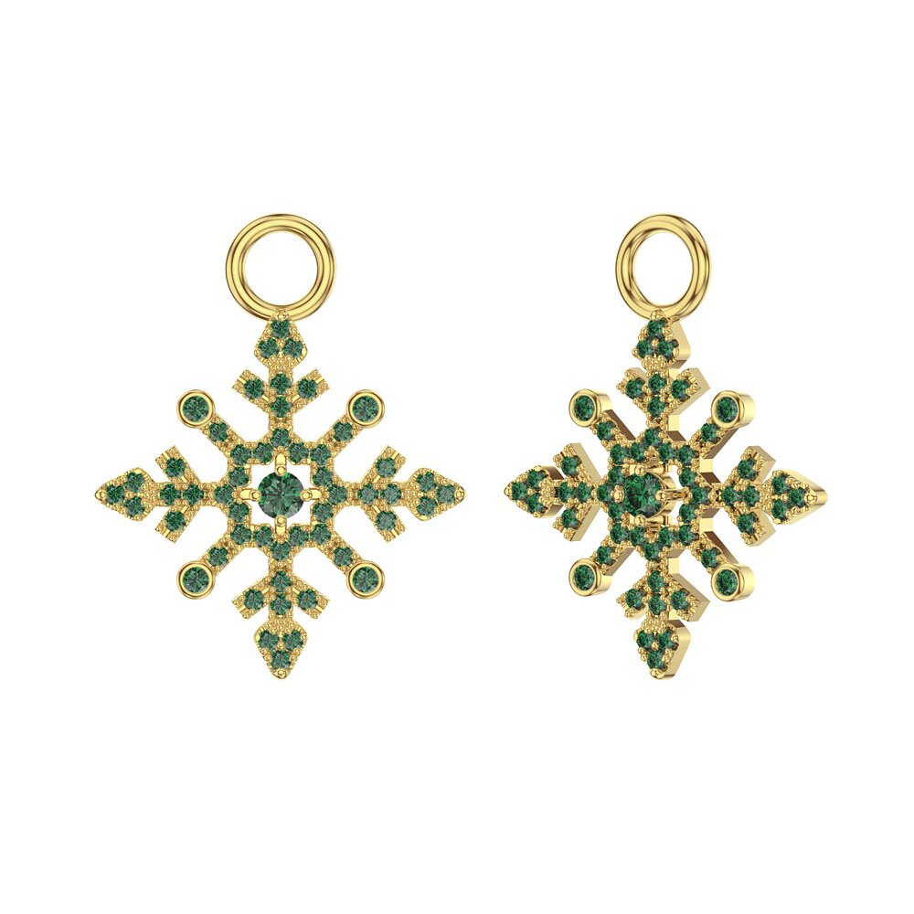 Emerald Snowflake 18K Gold Vermeil Interchangeable Hoop Drop Set #4