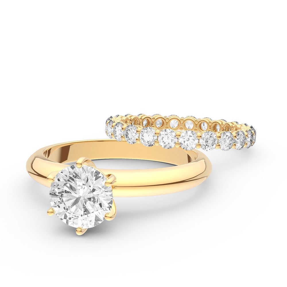 Unity 25ct Moissanite 10k Yellow Gold Full Eternity Proposal Ring Setjian London10k Gold Rings 