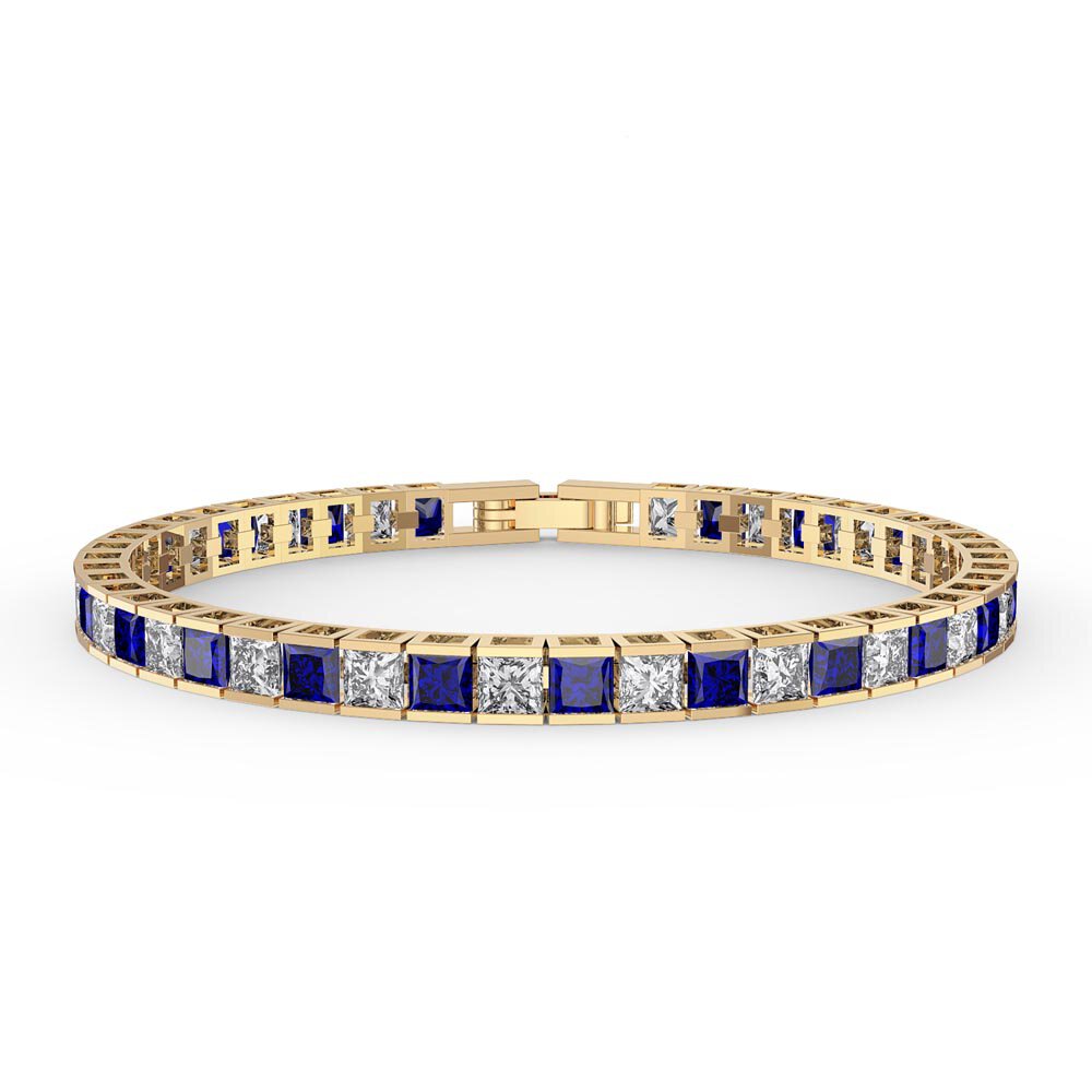 Princess Sapphire 18K Gold Vermeil Tennis Bracelet