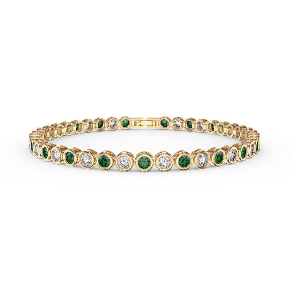 Infinity Emerald 18K Gold Vermeil Tennis Bracelet