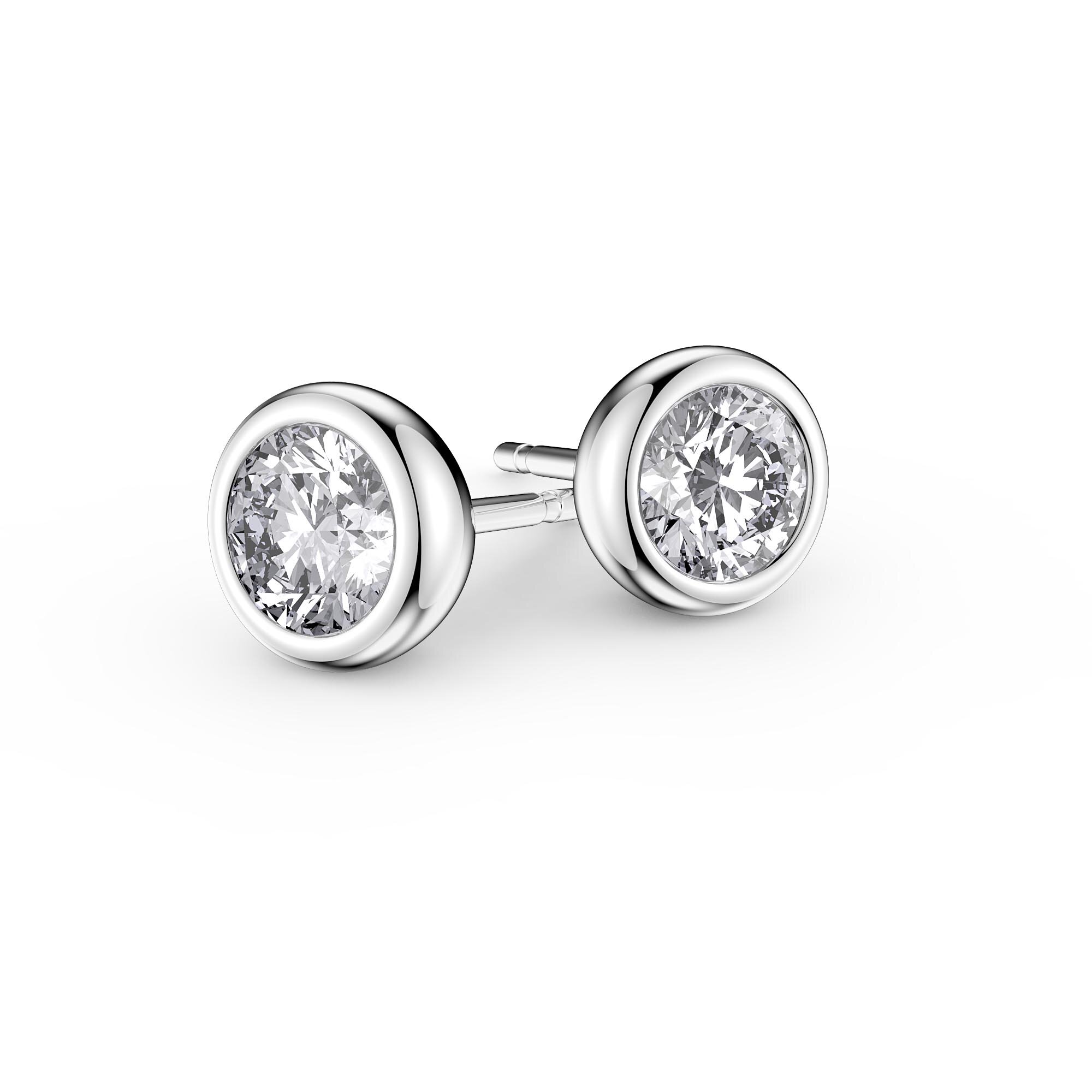 Infinity Diamond 18K White Gold Stud Earrings