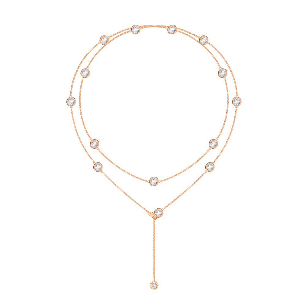 White Sapphire By the Yard 18K Rose Gold Vermeil Necklace