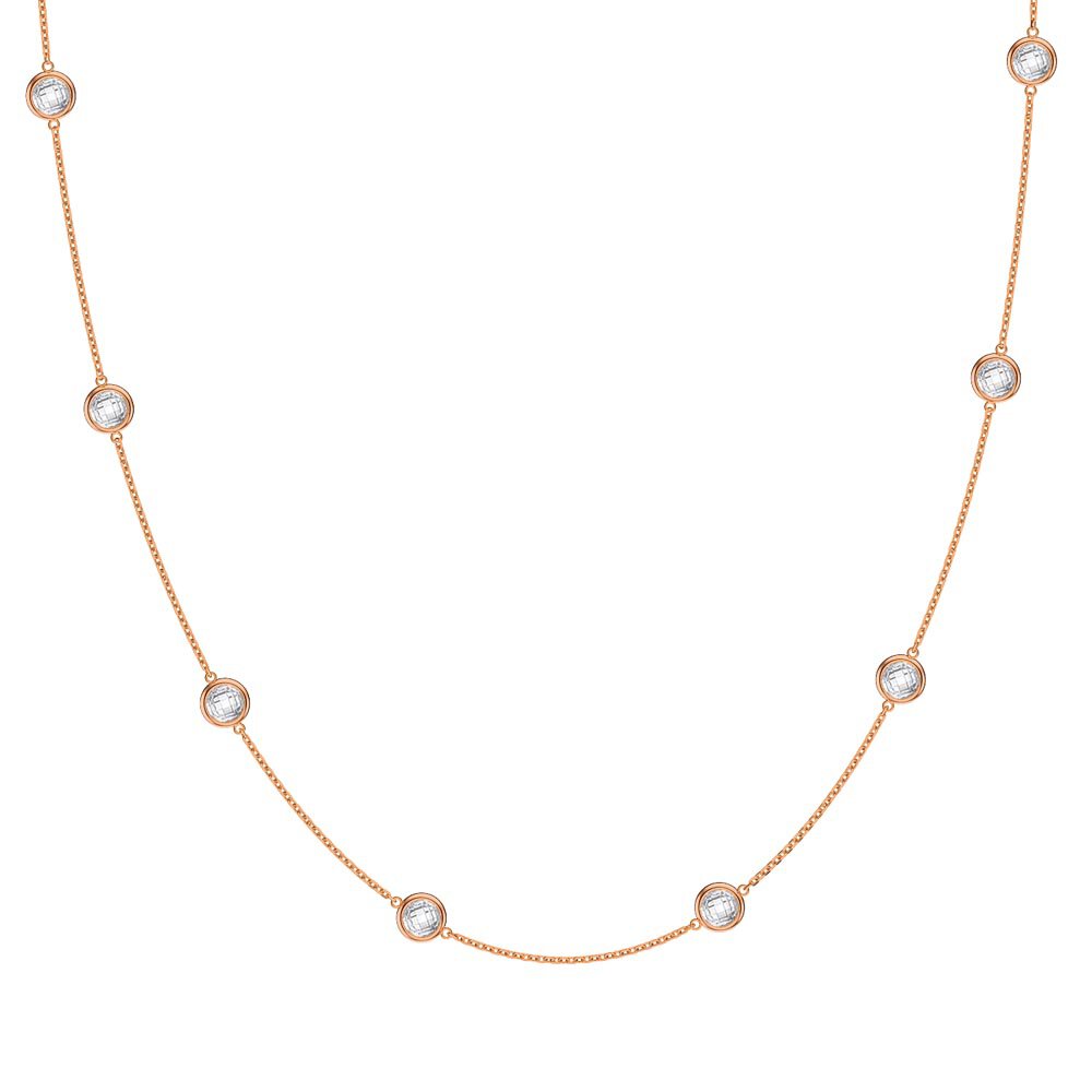 White Sapphire By the Yard 18K Rose Gold Vermeil Necklace #2