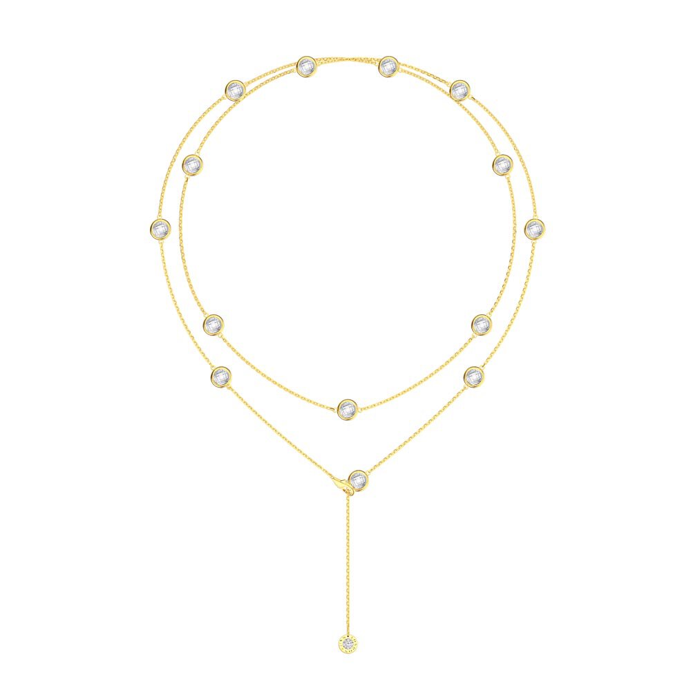 White Sapphire By the Yard 18K Gold Vermeil Necklace