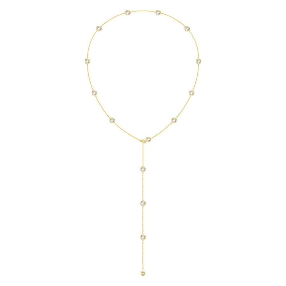 White Sapphire By the Yard 18K Gold Vermeil Necklace #2