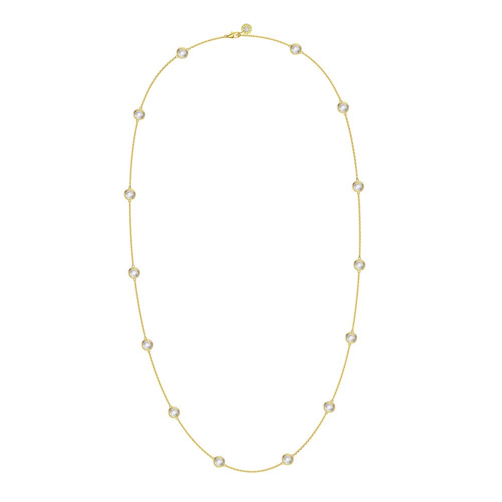 White Sapphire By the Yard 18K Gold Vermeil Necklace #3