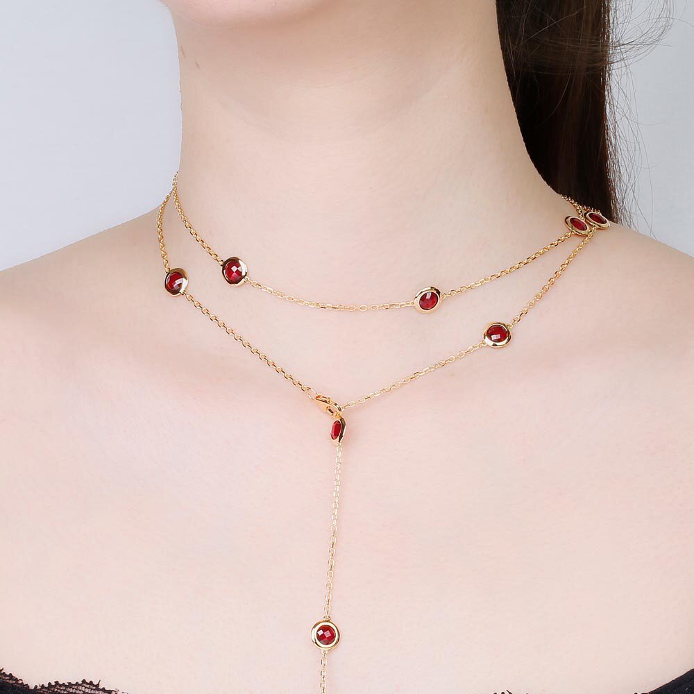 Ruby By the Yard 18K Gold Vermeil Necklace #5