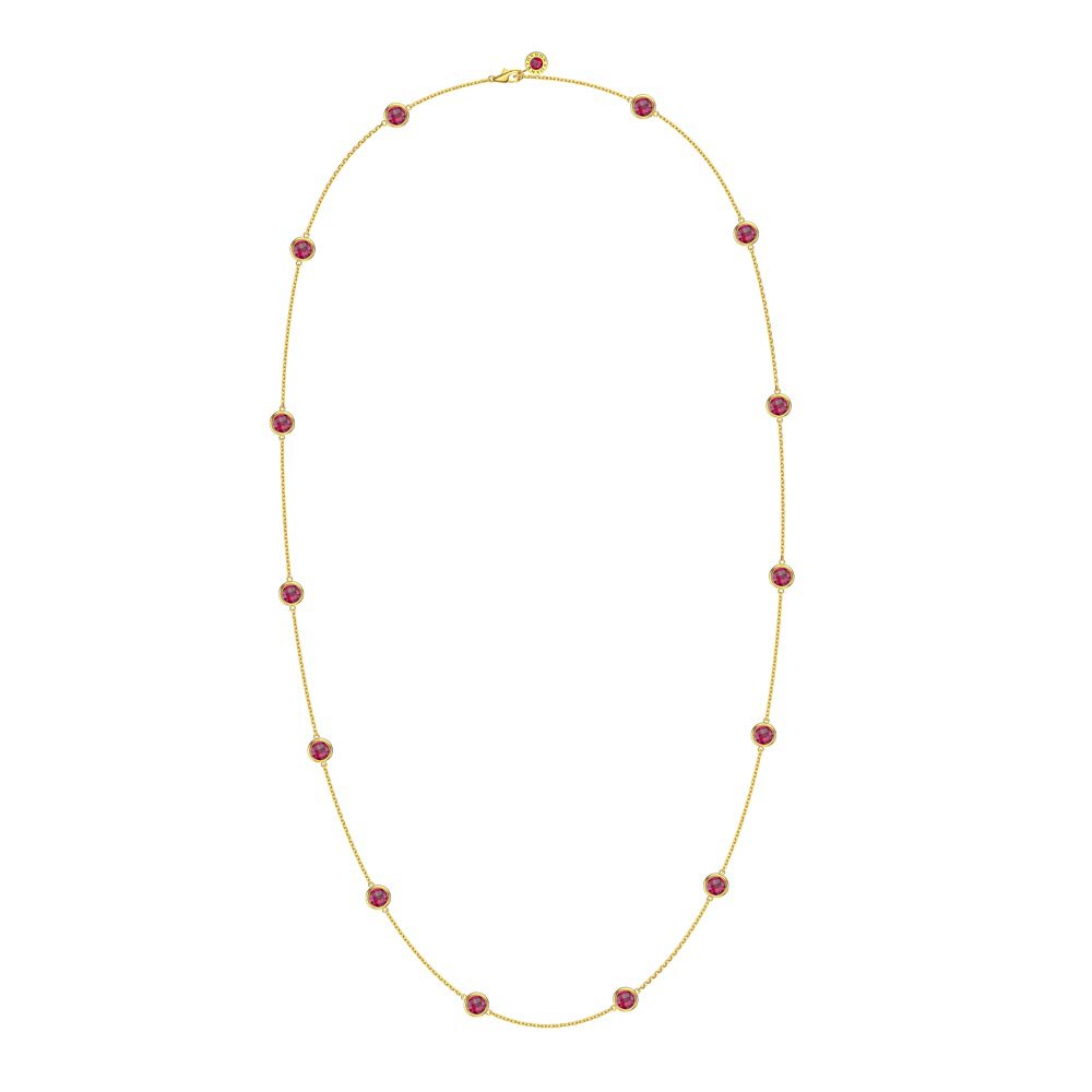 Ruby By the Yard 18K Gold Vermeil Necklace #3